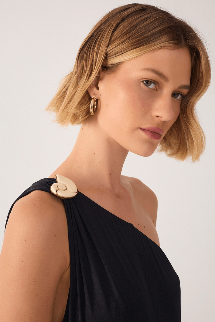 Macacão Jersey Ombro Só Com Fivela