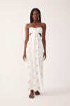 Vestido Linho Bordado Concha Lurex