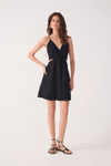 Vestido Curto Linho Bordado Miçanga
