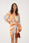 Vestido Pareô Franja Estampa Sunset