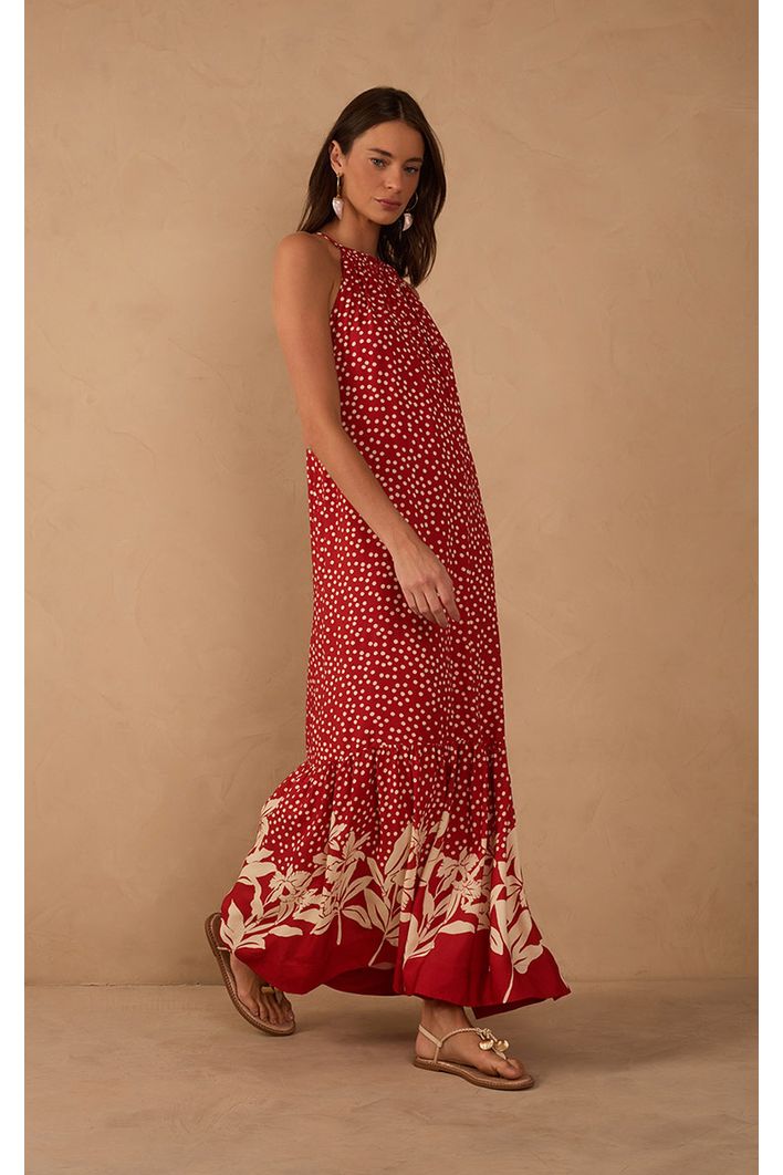 Vestido Longo Estampa Encanto Floral
