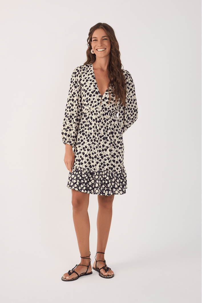 Vestido Curto Estampa Amor Perfeito
