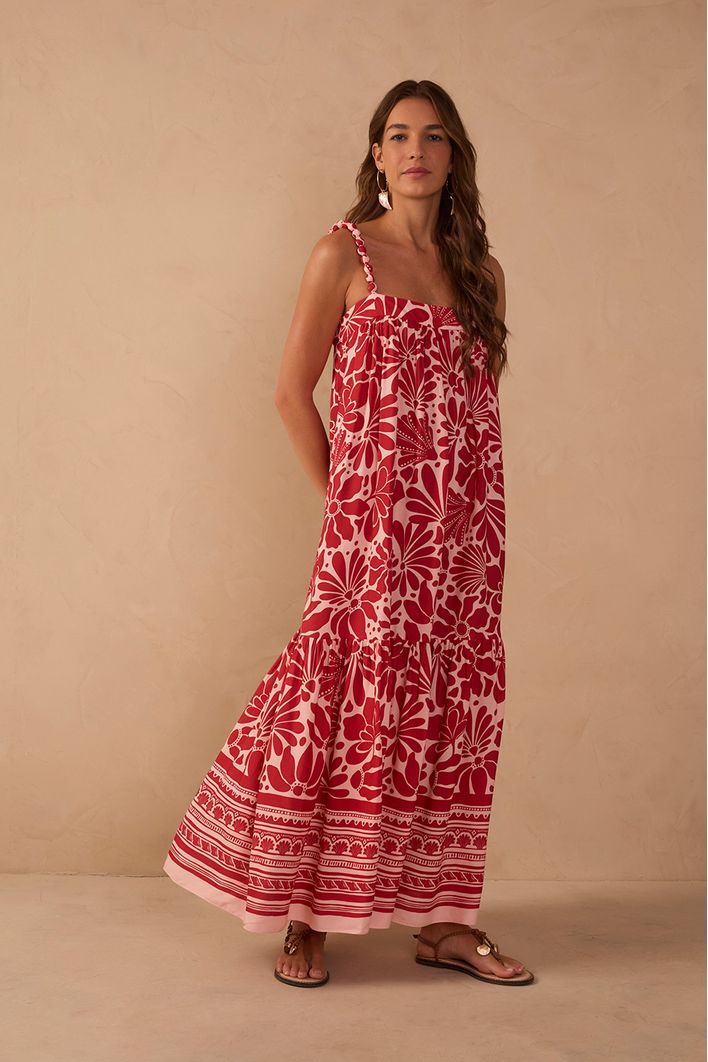 Vestido Cropped Estampa Flora