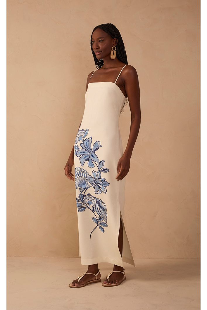 Vestido Cropped Estampa Flor do Oceano