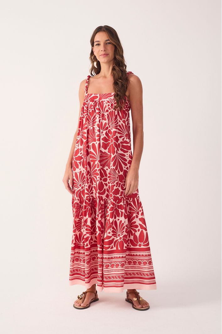 Vestido Cropped Estampa Flora