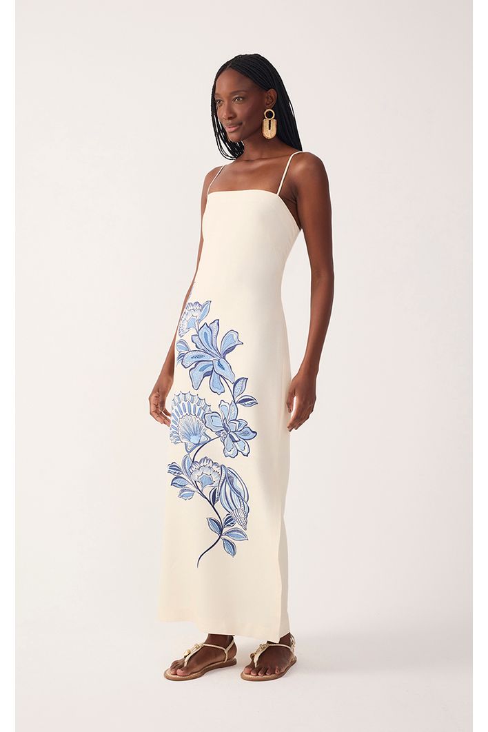 Vestido Cropped Estampa Flor do Oceano