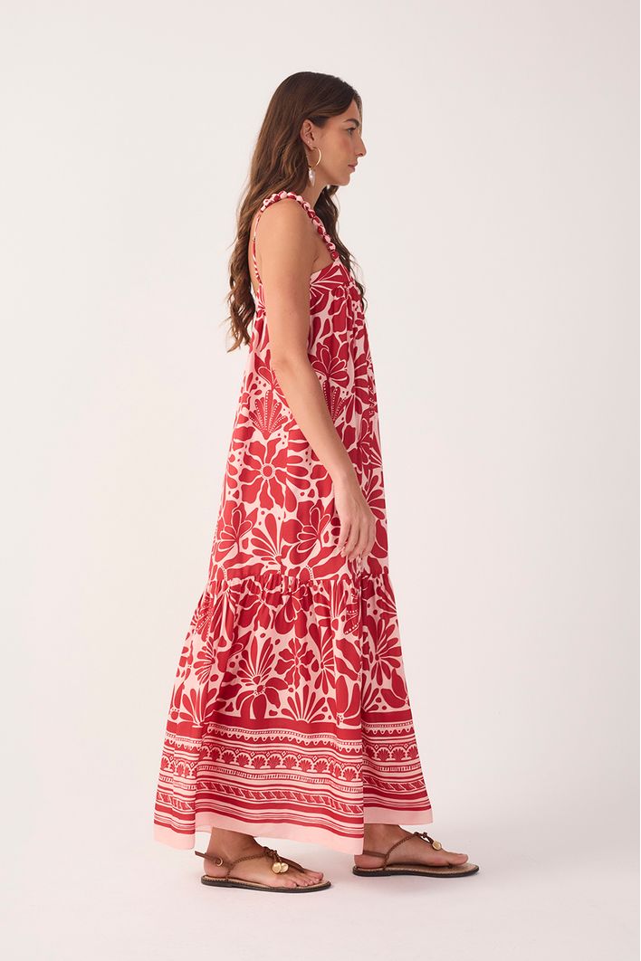 Vestido Cropped Estampa Flora