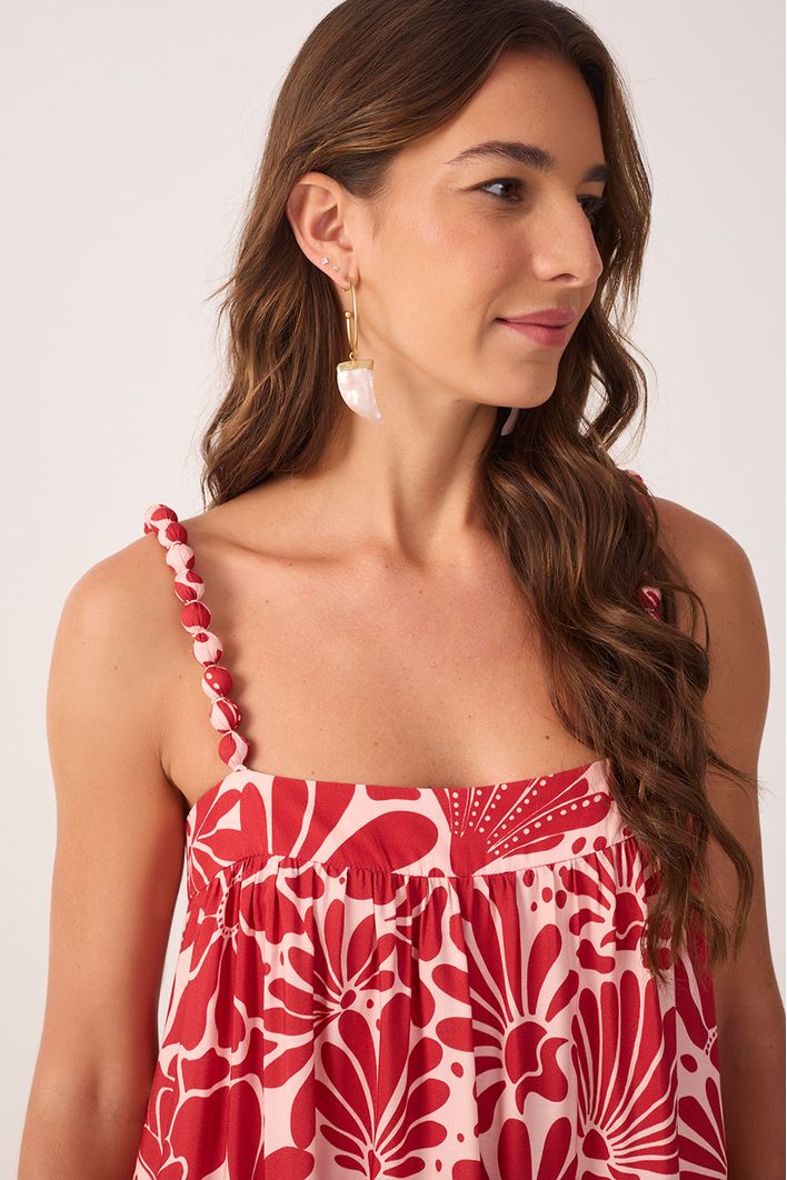Vestido Cropped Estampa Flora