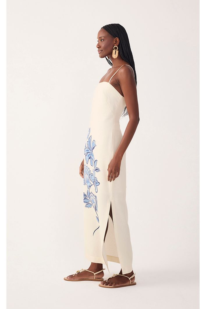 Vestido Cropped Estampa Flor do Oceano