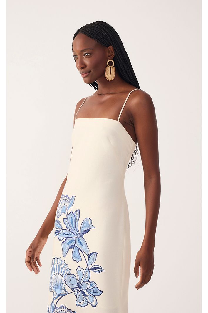 Vestido Cropped Estampa Flor do Oceano