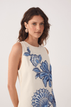 Vestido Linho Estampa Flor do Oceano