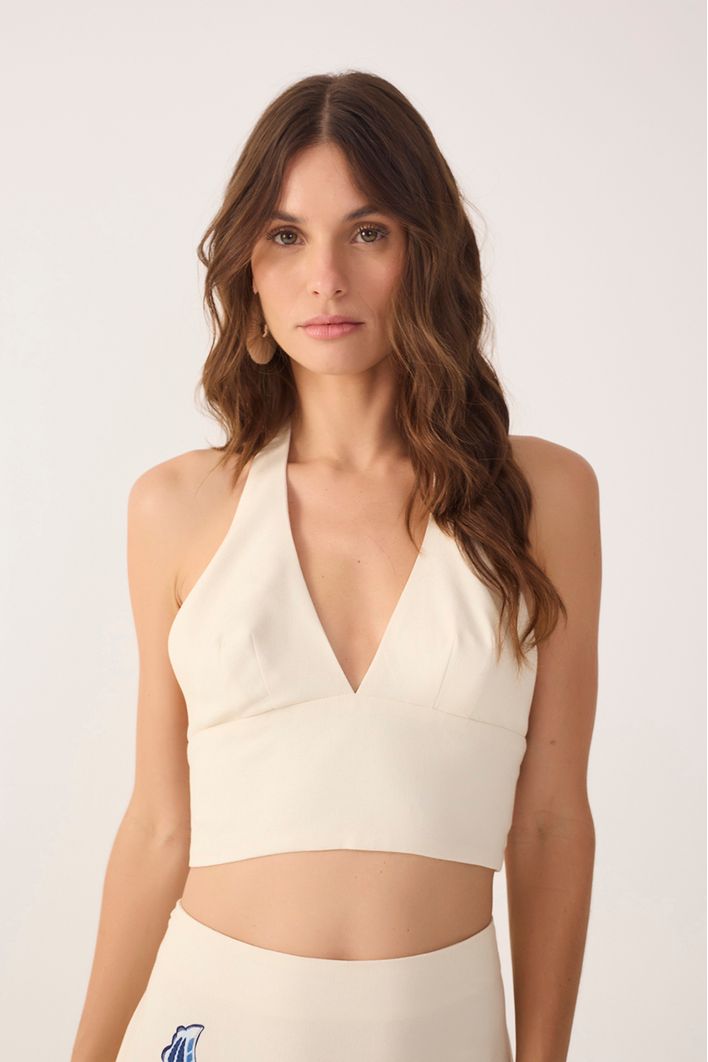 Conjunto Linho Estampa Flor do Oceano