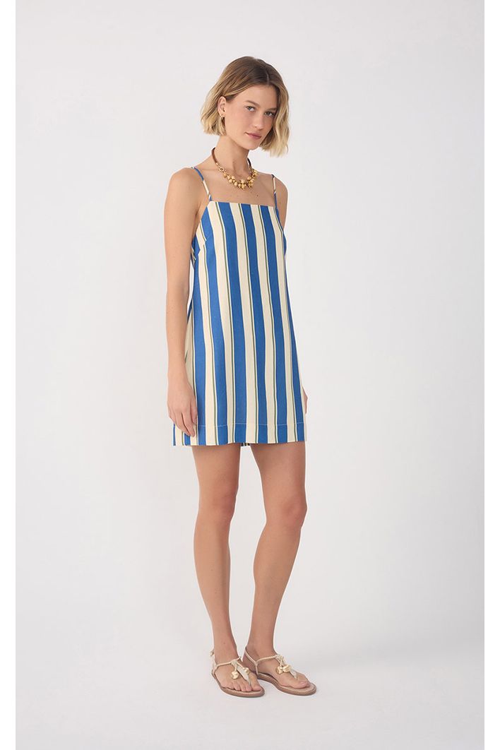 Vestido Curto Estampa Maré Listrada