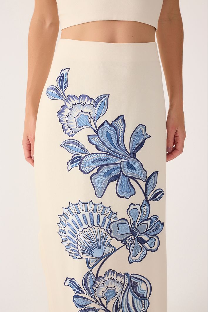 Conjunto Linho Estampa Flor do Oceano