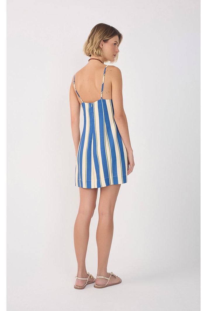 Vestido Curto Estampa Maré Listrada