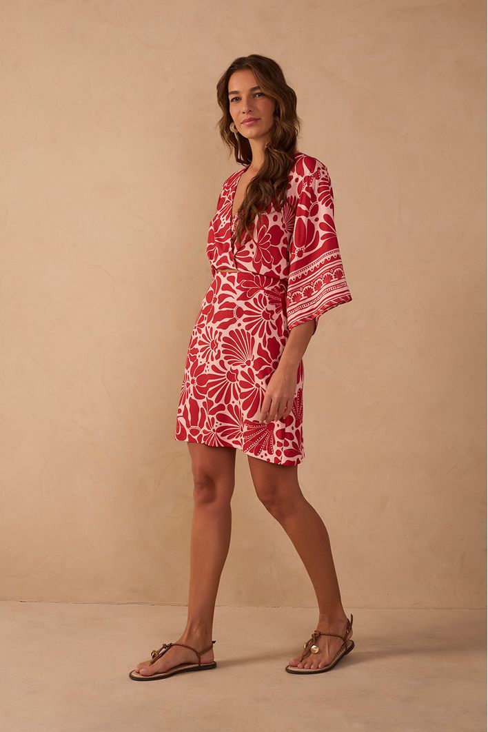 Vestido Curto Estampa Flora