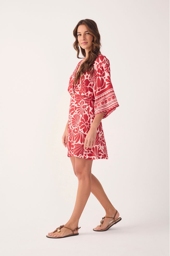 Vestido Curto Estampa Flora