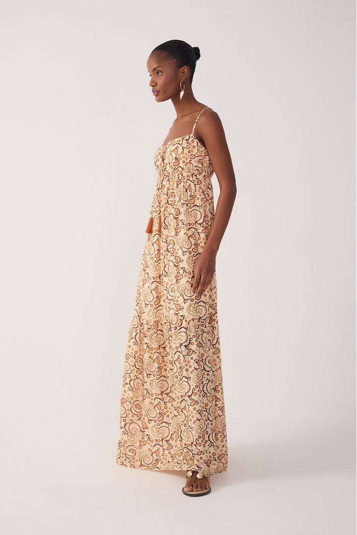 Vestido Cropped Lurex Estampa Suspiro