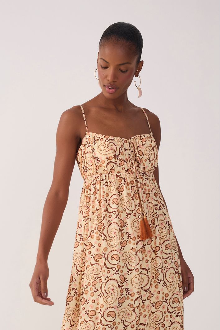 Vestido Cropped Lurex Estampa Suspiro