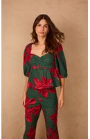 Blusa Laise Estampa Botânico