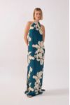 Vestido Longo Estampa Pétala Verde