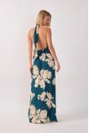 Vestido Longo Estampa Pétala Verde