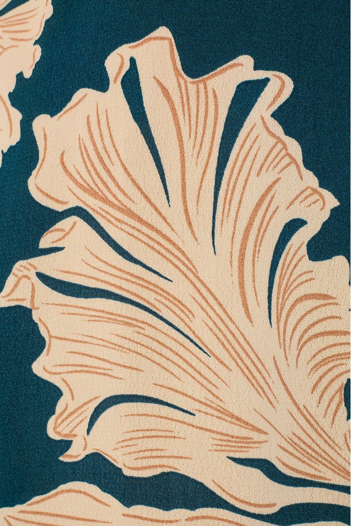 Vestido Longo Estampa Pétala Verde