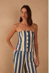 Blusa Sem Alça Estampa Maré Listrada