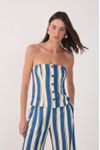 Blusa Sem Alça Estampa Maré Listrada
