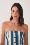 Blusa Sem Alça Estampa Maré Listrada