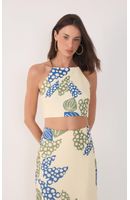Blusa Linho Estampa Begonia