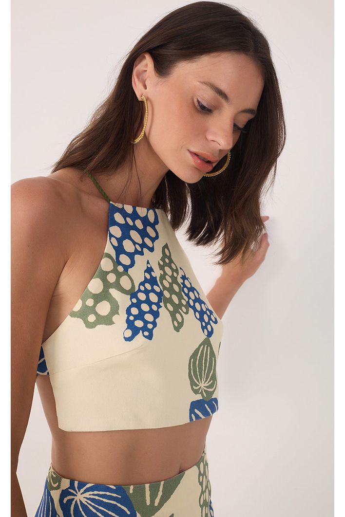 Blusa Linho Estampa Begonia