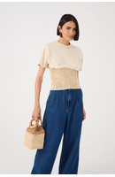 T-shirt Lastex Cintura