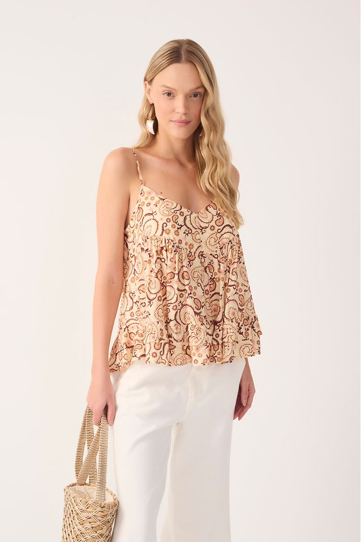 Blusa Lurex Estampa Suspiro