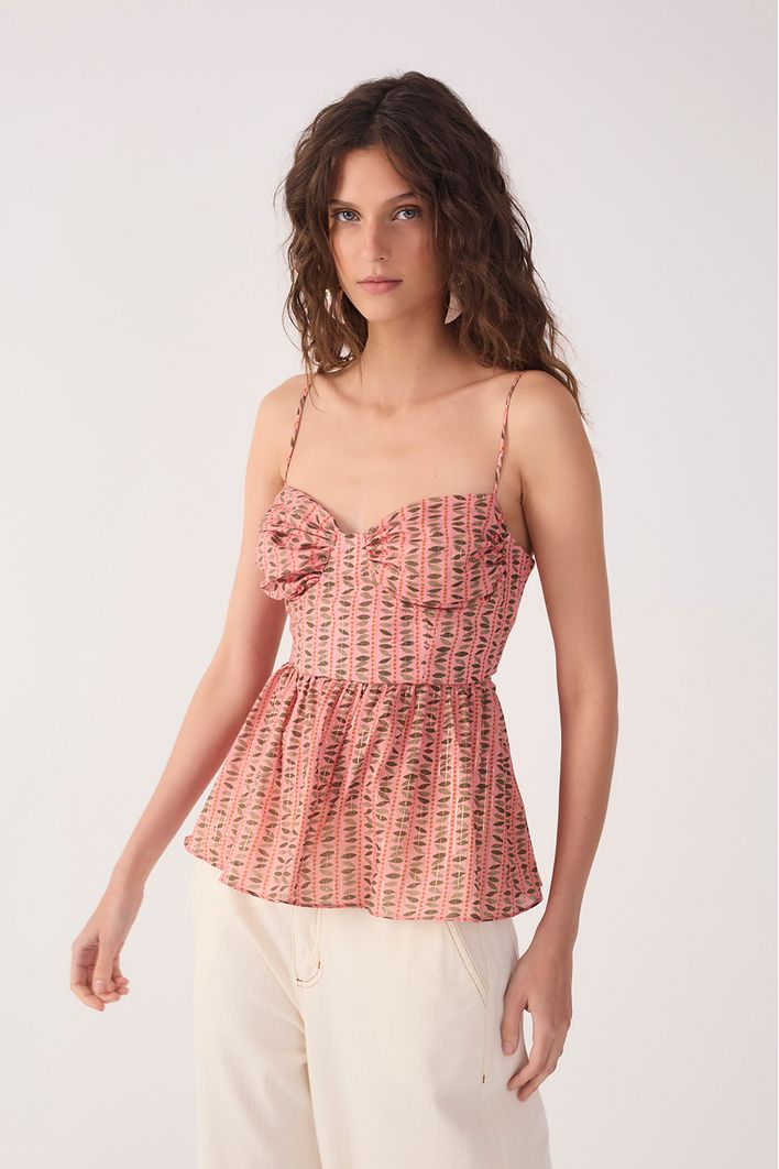 Blusa Lurex Estampa Campo Sereno