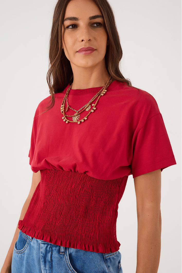 T-shirt Lastex Cintura