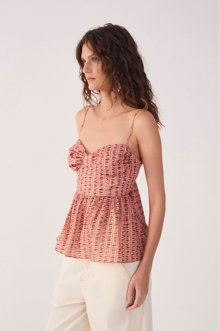 Blusa Lurex Estampa Campo Sereno