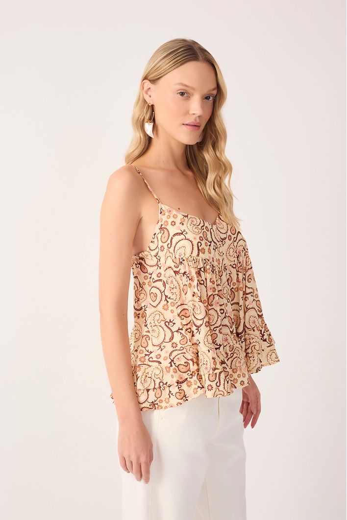 Blusa Lurex Estampa Suspiro