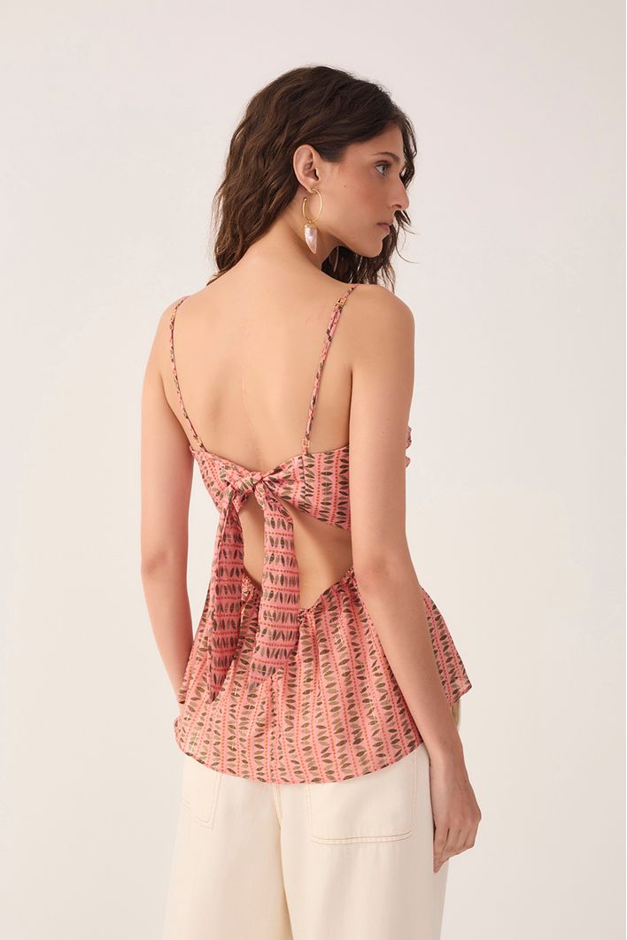 Blusa Lurex Estampa Campo Sereno