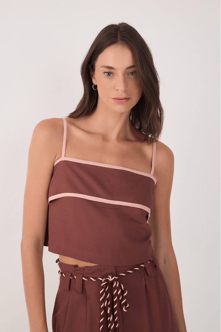 Blusa Cropped Viés