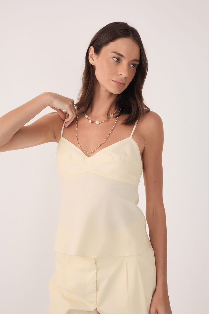 Blusa Algodão Recorte Busto