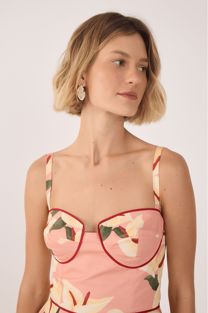 Blusa Tricoline Estampa Antúrio