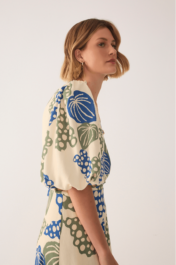 Vestido Cropped Estampa Begonia