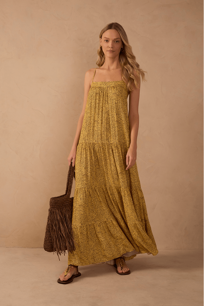 Vestido Cropped Estampa Gotas