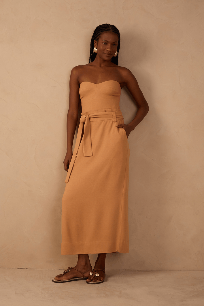 Vestido Midi Sem Alça
