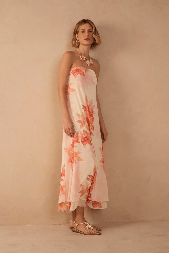 Vestido Tule Estampa Beta