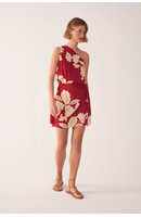 Vestido Ombro Só Estampa Pétala Vermelha