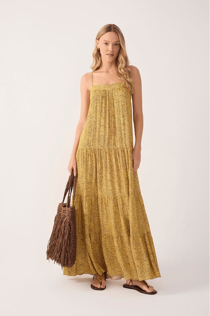 Vestido Cropped Estampa Gotas