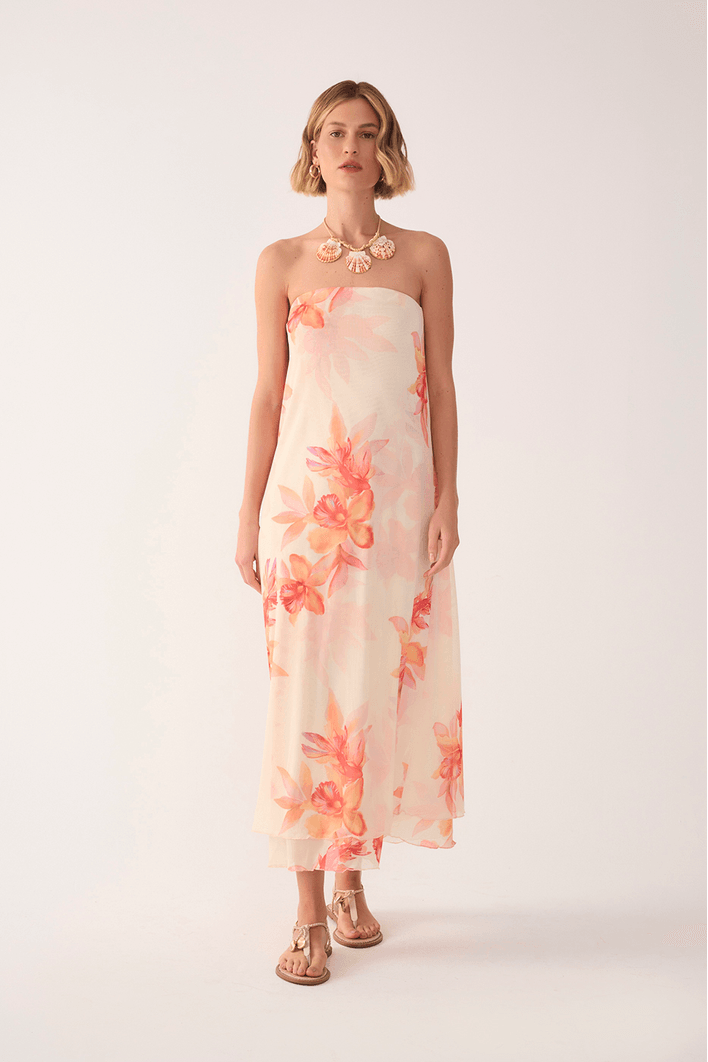 Vestido Tule Estampa Beta