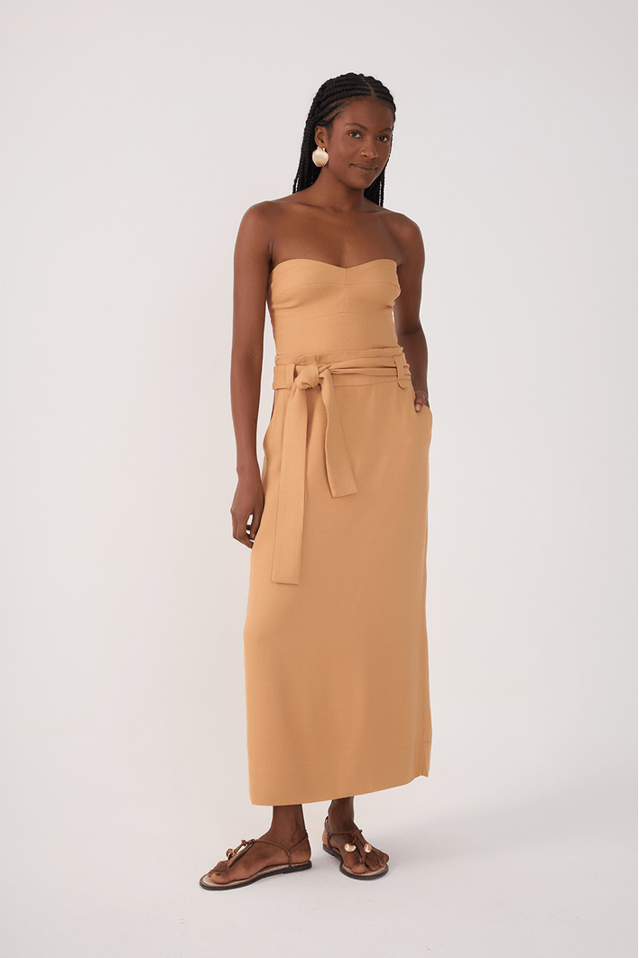 Vestido Midi Sem Alça